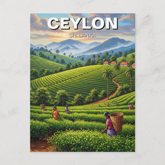 Reizen naar Ceylon Sri Lanka Briefkaart (Voorkant)