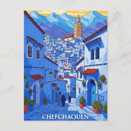 Reizen naar Chefchaouen Marokko Briefkaart (Voorkant)