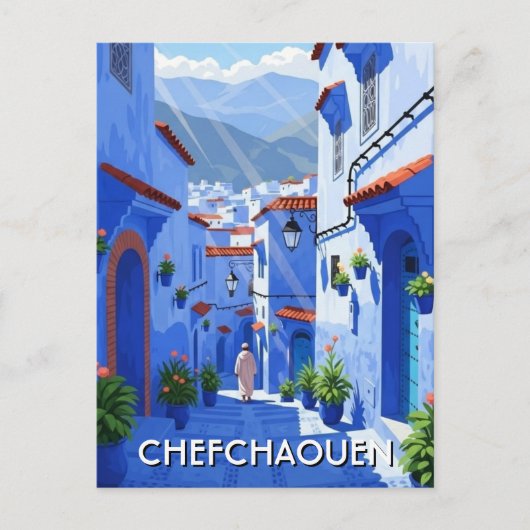 Reizen naar Chefchaouen Marokko Briefkaart (Voorkant)