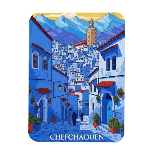 Reizen naar Chefchaouen Marokko Magneet (Verticaal)