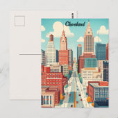 Reizen naar Cleveland USA Briefkaart (Voorkant / Achterkant)