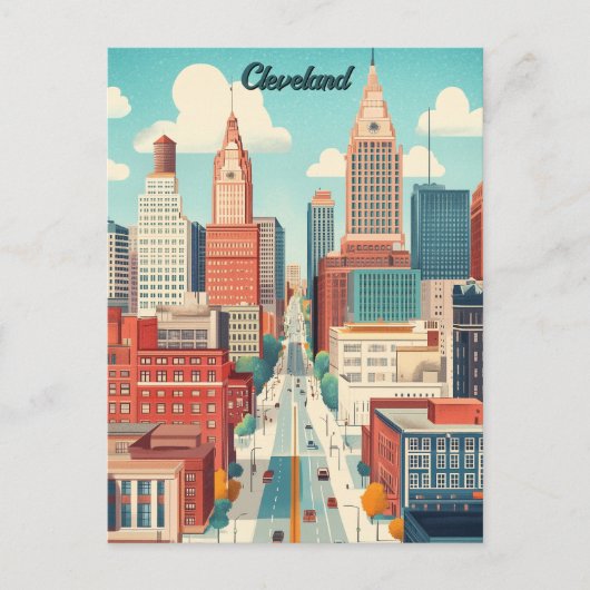 Reizen naar Cleveland USA Briefkaart (Voorkant)