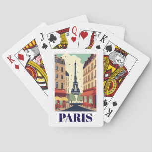 Reizen naar de Eiffeltoren in Parijs met Retro-Uit Pokerkaarten