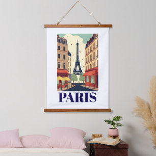 Reizen naar de Eiffeltoren in Parijs Vintage Hangend Wandkleed