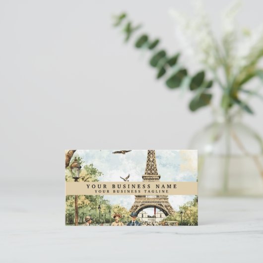 Reizen naar de Eiffeltoren Visitekaartje (Staand voorkant)