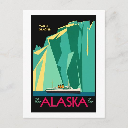 Reizen naar de speciale cruises Alaska AK Taku Gla Briefkaart (Voorkant)