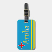 Reizen naar de vlag van Aruba Bagagelabel (Voorkant verticaal)
