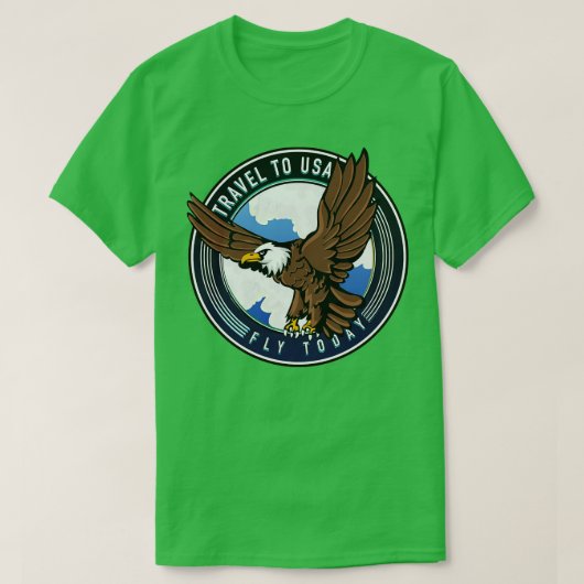Reizen naar de VS Vliegen vandaag reizen T-shirt (Design voorkant)