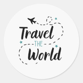 Reizen naar de wereld Sticker (Circle)