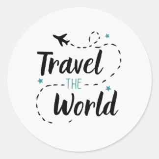 Reizen naar de wereld Sticker (Circle)