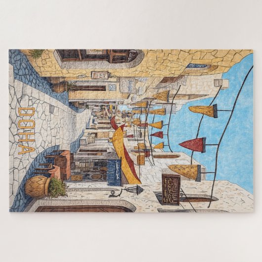 Reizen naar Doha Qatar Legpuzzel (Horizontaal)