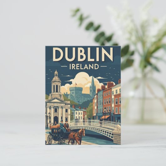  reizen naar Dublin Briefkaart (Staand voorkant)