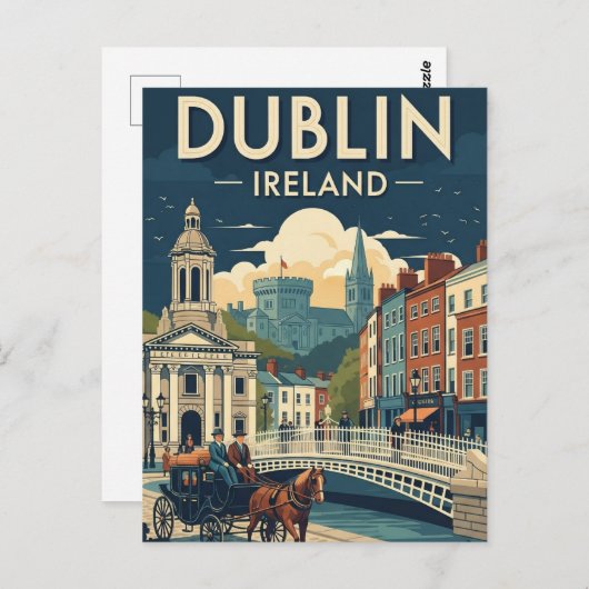  reizen naar Dublin Briefkaart (Voorkant / Achterkant)