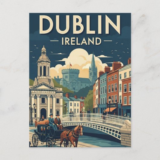  reizen naar Dublin Briefkaart (Voorkant)