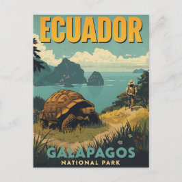 Reizen naar Ecuador Galapagos Oude Stijl Briefkaart