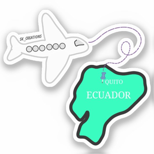 Reizen naar Ecuador Sticker (Voorkant)