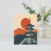 Reizen naar een Japanse tempel pagode Briefkaart (Staand voorkant)