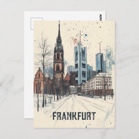 Reizen naar Frankfurt am Main Duitsland Briefkaart (Voorkant / Achterkant)