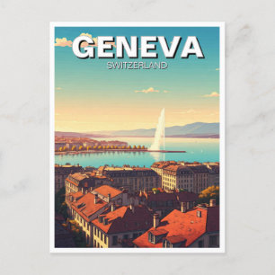 Reizen naar Genève Zwitserland Briefkaart