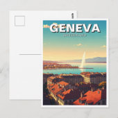Reizen naar Genève Zwitserland Briefkaart (Voorkant / Achterkant)