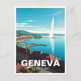 Reizen naar Genève Zwitserland Briefkaart