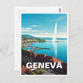Reizen naar Genève Zwitserland Briefkaart (Voorkant / Achterkant)
