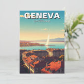 Reizen naar Genève Zwitserland Feestdagenkaart (Staand voorkant)