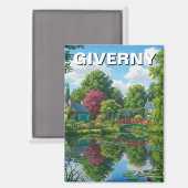 Reizen naar Giverny France Magneet (Voorkant / Achterkant)