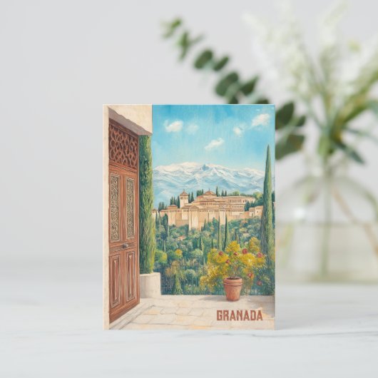 Reizen naar Granada Spanje Briefkaart (Staand voorkant)