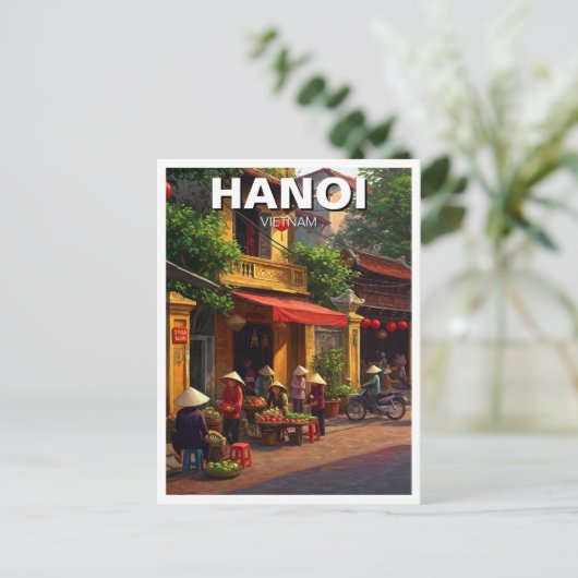 Reizen naar Hanoi Vietnam Briefkaart (Staand voorkant)