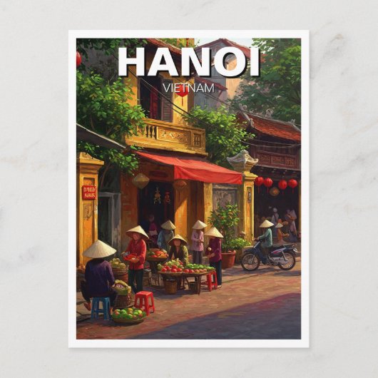 Reizen naar Hanoi Vietnam Briefkaart (Voorkant)