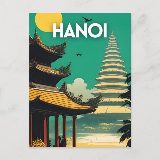 Reizen naar Hanoi Vietnam Briefkaart (Voorkant)