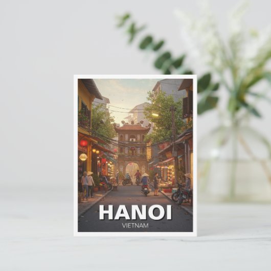 Reizen naar Hanoi Vietnam Briefkaart (Staand voorkant)