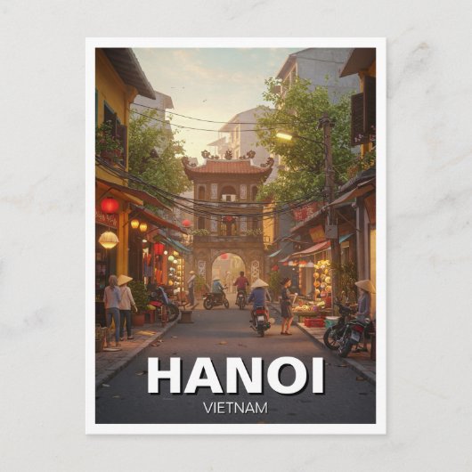 Reizen naar Hanoi Vietnam Briefkaart (Voorkant)