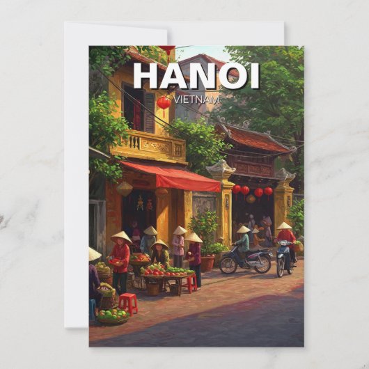 Reizen naar Hanoi Vietnam Feestdagenkaart (Voorkant)