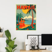 Reizen naar Hawaï in vroeger tijden Poster (Thuiskantoor)