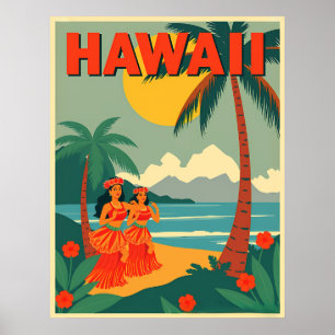 Reizen naar Hawaï in vroeger tijden Poster