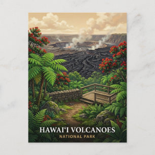 Reizen naar Hawai'i Volcanoes National Park Briefkaart
