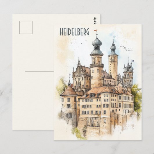 Reizen naar Heidelberg Duitsland Briefkaart (Voorkant / Achterkant)