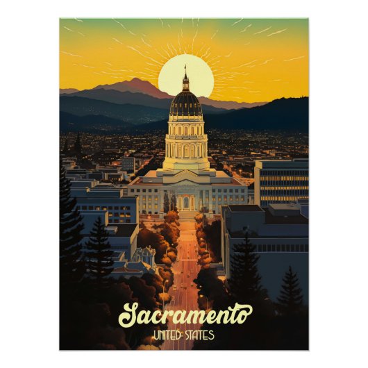Reizen naar het California State Capitol Sacrament Perfect Poster (Voorkant)