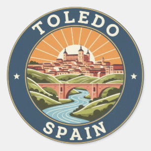 Reizen naar het historische Toledo Spanje Alcazar Ronde Sticker
