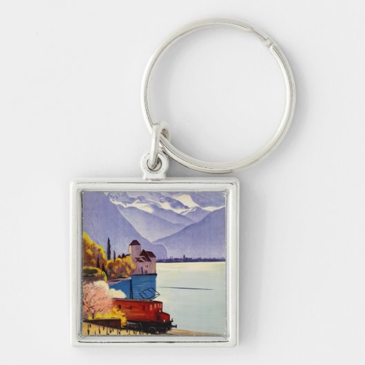 Reizen naar het Meer van Genève Sleutelhanger (Voorkant)