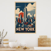 Reizen naar het oude New York City Poster (Keuken)