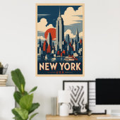 Reizen naar het oude New York City Poster (Thuiskantoor)
