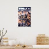 Reizen naar het oude Shanghai, China Poster (Keuken)