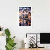 Reizen naar het oude Shanghai, China Poster (Thuiskantoor)
