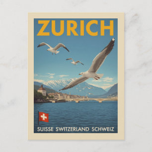 Reizen naar het oude Zürich Zwitserland Briefkaart