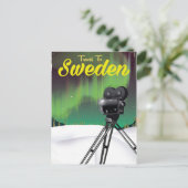 Reizen naar het Zweedse poster van de noordelijke  Briefkaart (Staand voorkant)