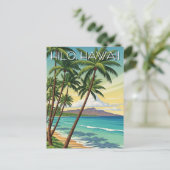 Reizen naar Hilo Hawaï Vintage Briefkaart (Staand voorkant)