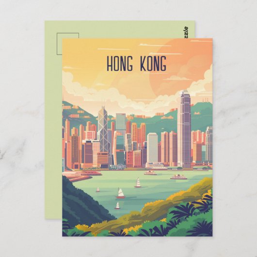 Reizen naar Hong Kong Briefkaart (Voorkant / Achterkant)